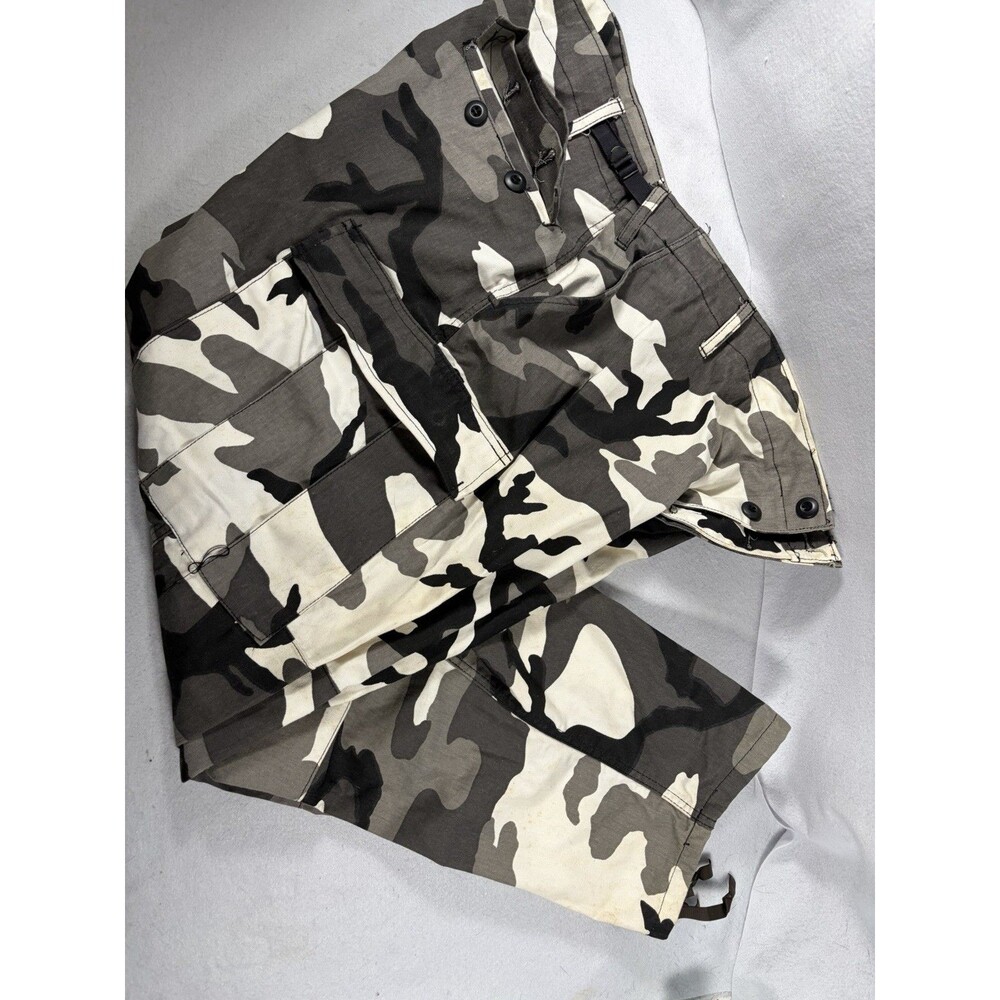 Military Surplus Snow Camo Cargo Pants XXL 43-47Waist/29-31 Inseam Button Fly
